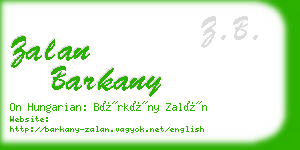 zalan barkany business card